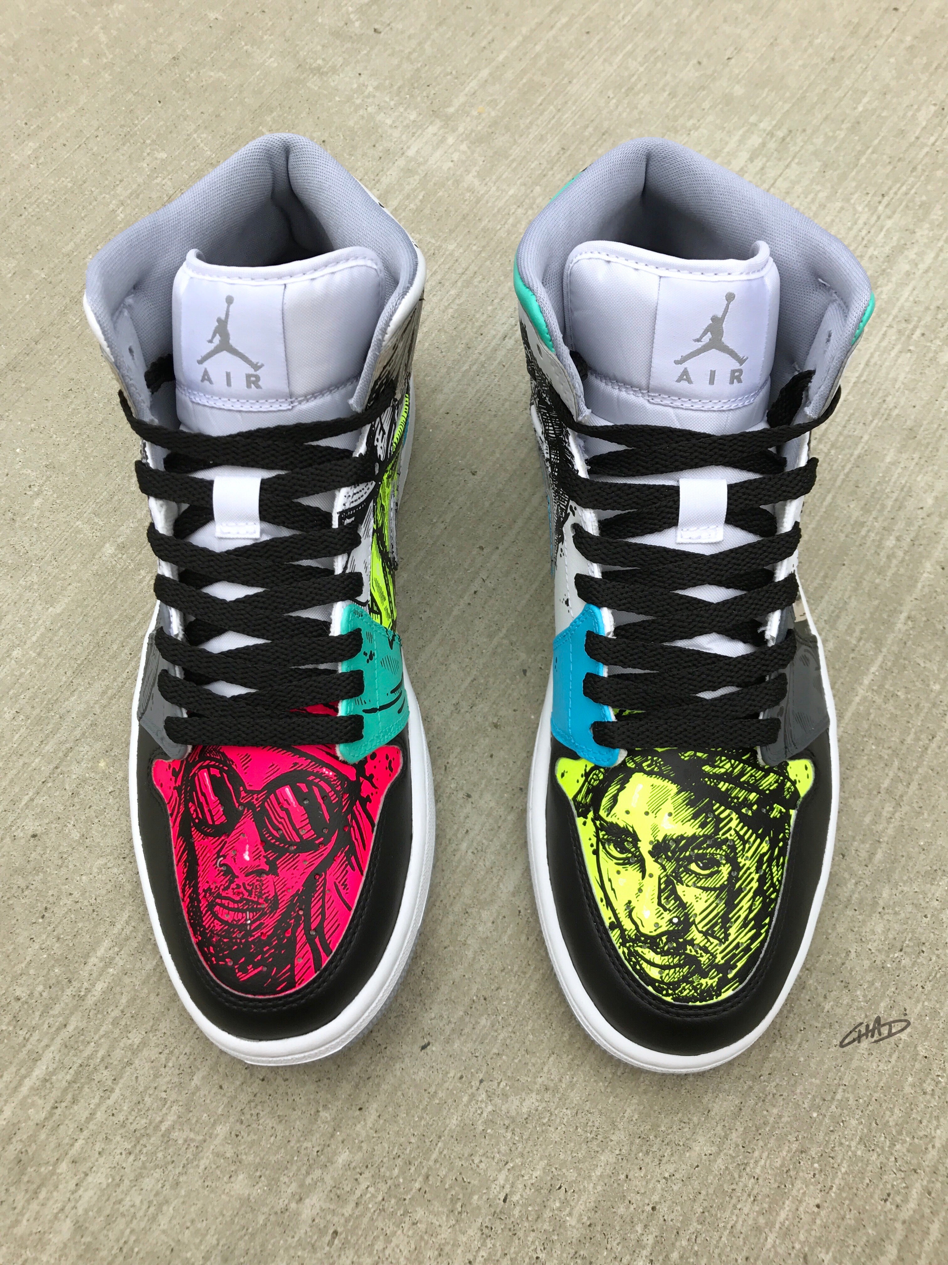 Legends of the Bay Custom Hand Painted Jordan Retro 1 Shoes