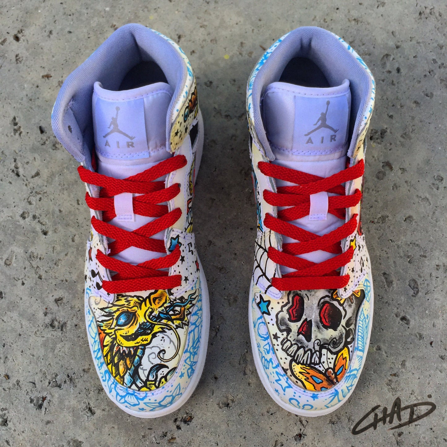 Tattooed - Custom Hand Painted Jordan retro 1's