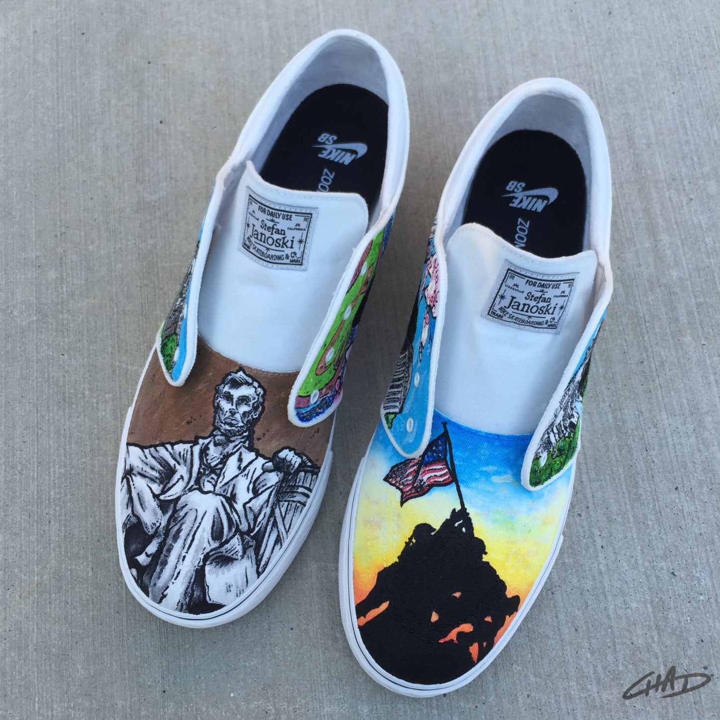 Spots of DC custom hand painted Nike SB Janoski shoes