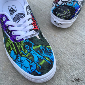Disney's Haunted Mansion theme hand painted Vans shoes