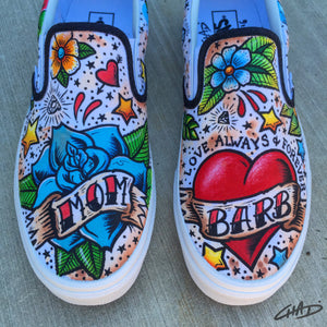 Mom - Tattoo Custom hand painted Vans shoes