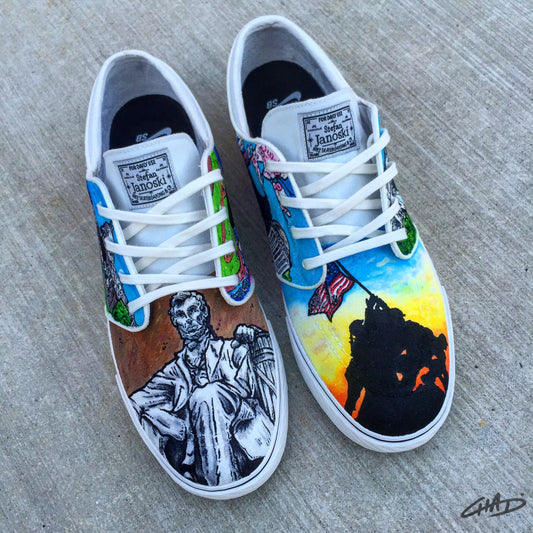 Spots of DC custom hand painted Nike SB Janoski shoes