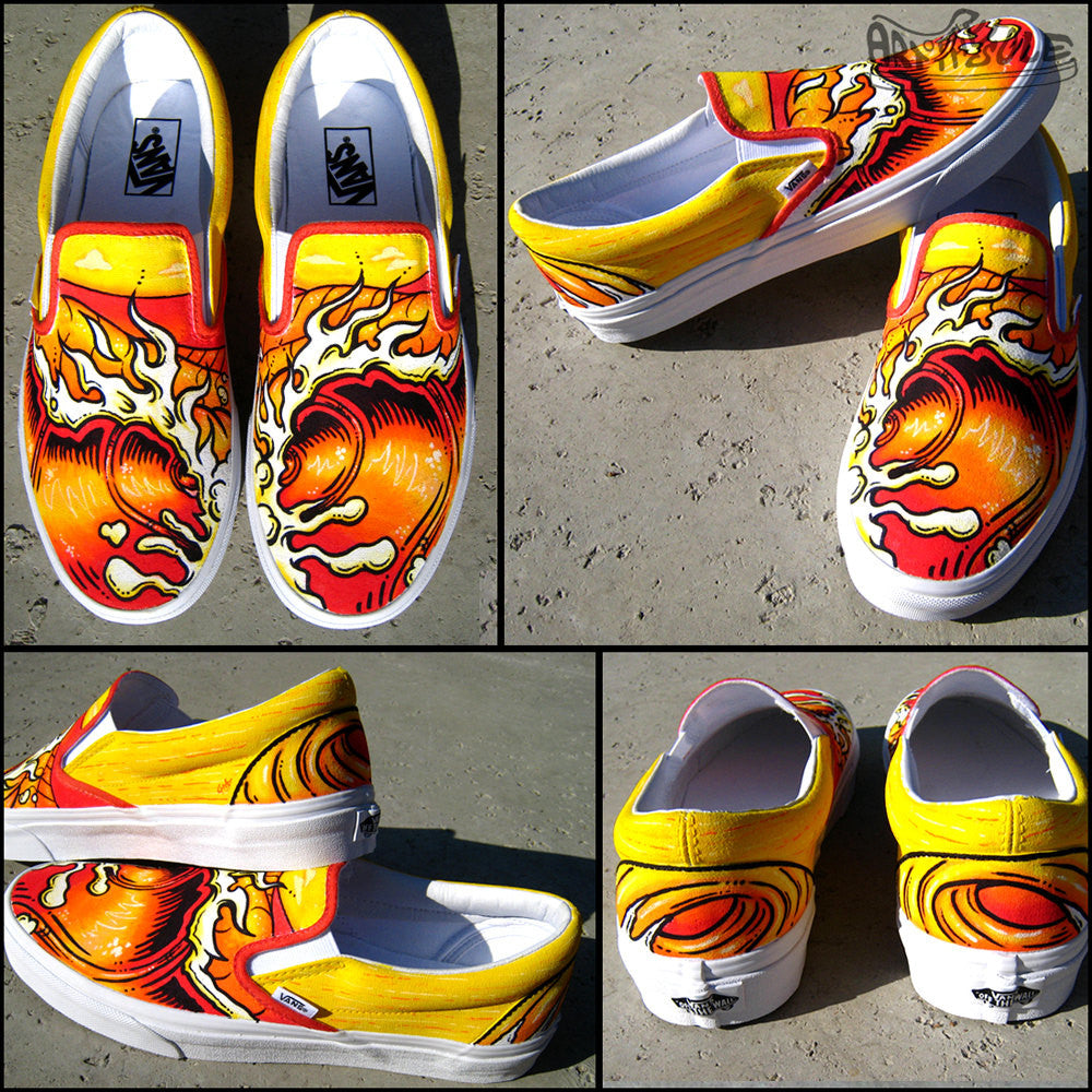 Endless Summer Custom Hand Painted Vans Classic Slip Ons