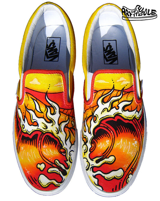 Endless Summer Custom Hand Painted Vans Classic Slip Ons