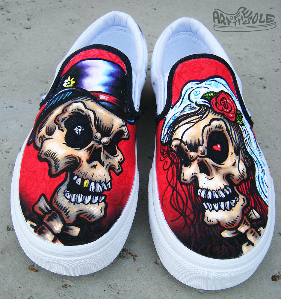 Till Death - Custom Hand Painted Vans Shoes