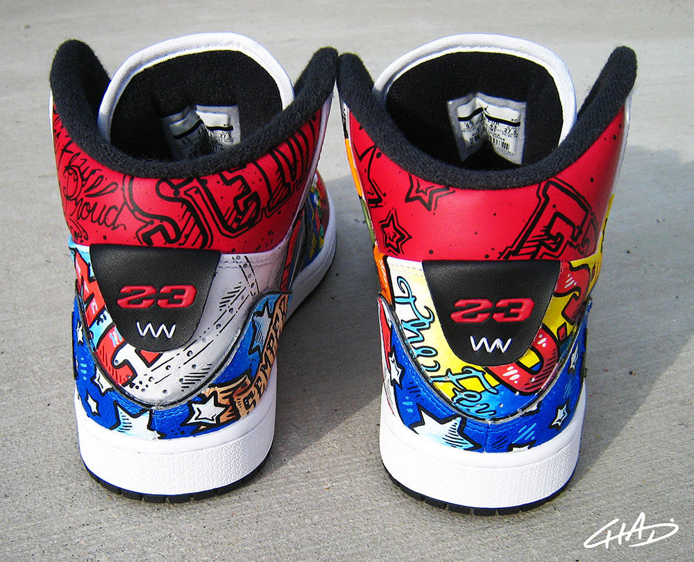 Armed Forces Military USMC Navy Army Marines themed hand painted Jordan shoes