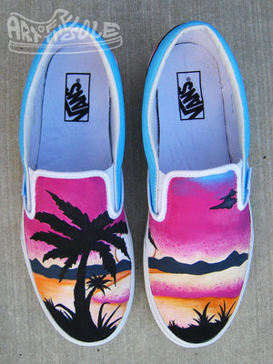 Sunset Dreams - Custom Hand Painted Vans Shoes