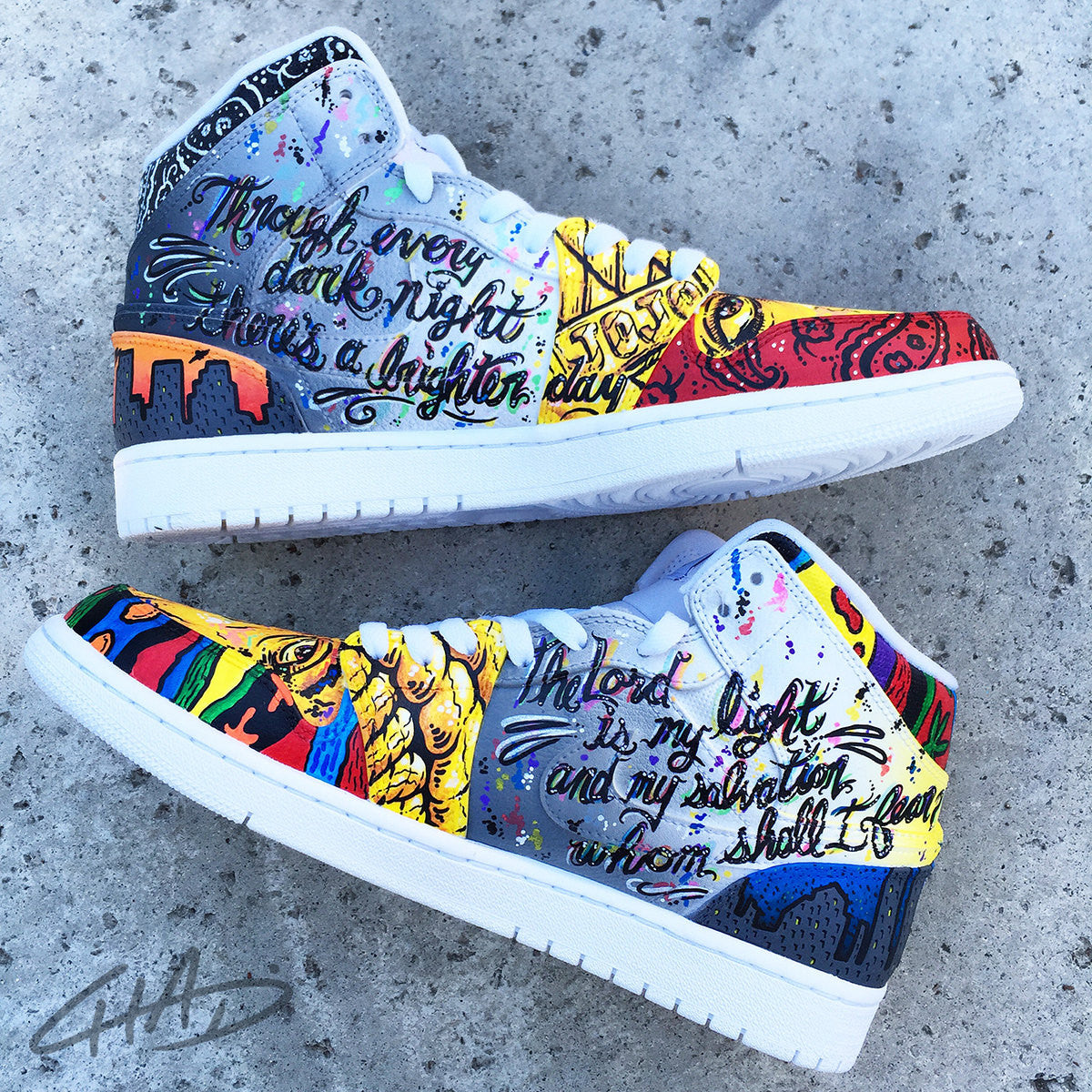 LEGENDS - Tupac and Biggie Custom Hand Painted Jordan retro 1 shoes