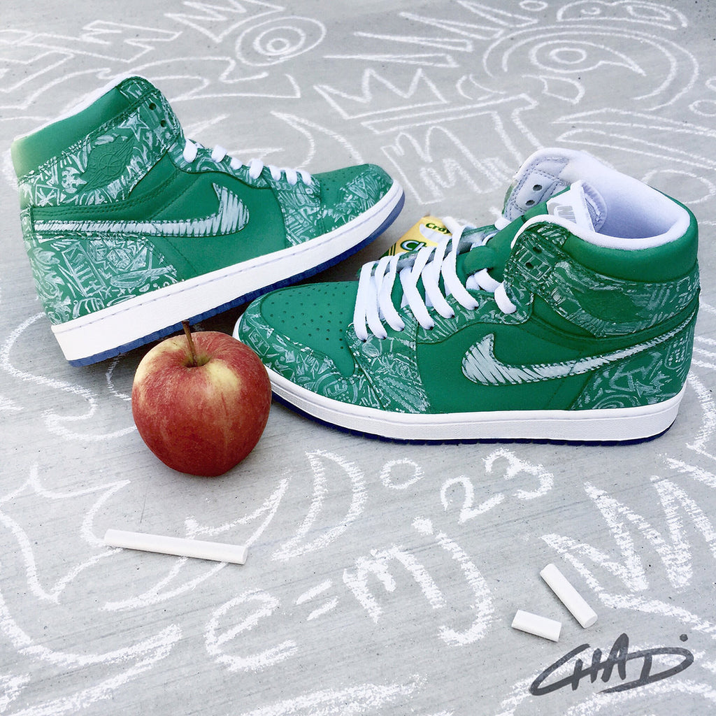 School Daze Chalkboards - Custom Painted Nike Jordan Laser 1's