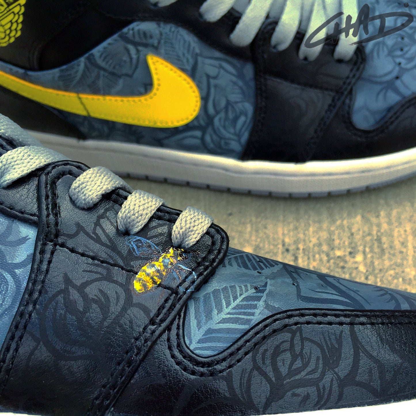Shadow Rose - Custom Hand Painted NIKE JORDAN 1's