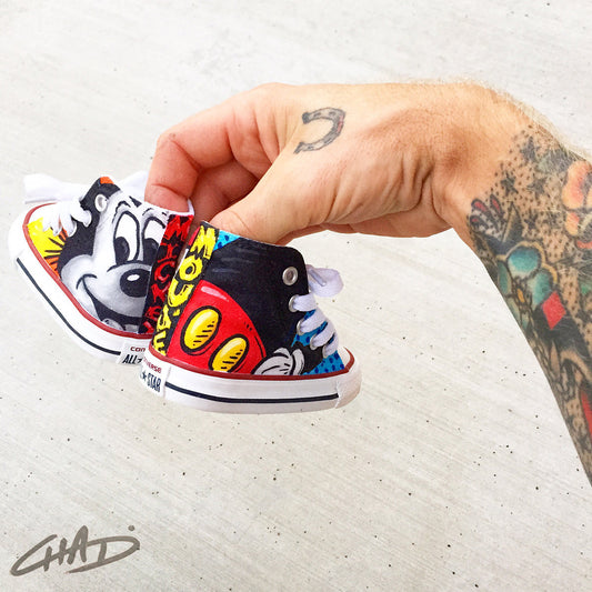 Custom Hand Painted Toddler Mickey Converse Chucks