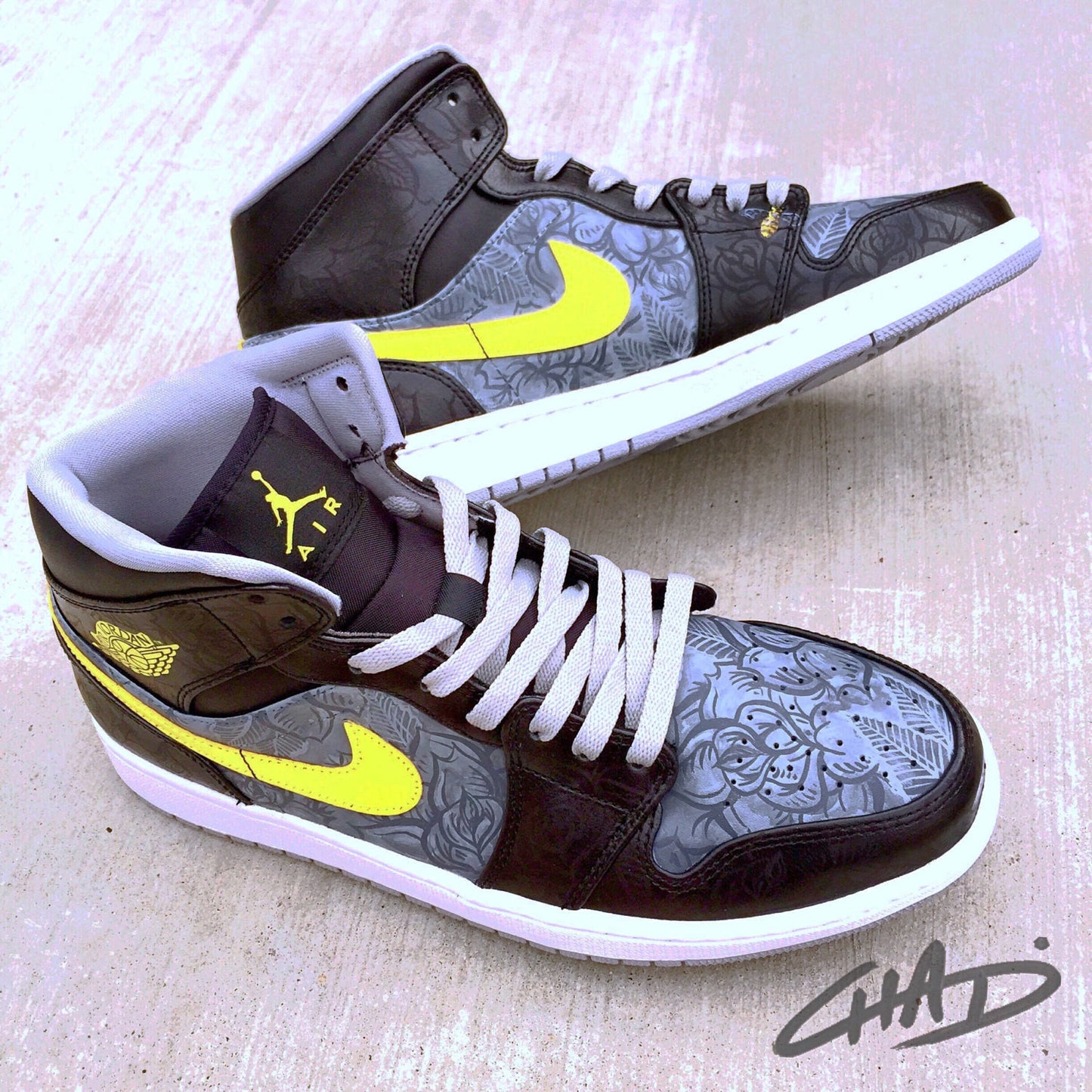 Shadow Rose - Custom Hand Painted NIKE JORDAN 1's