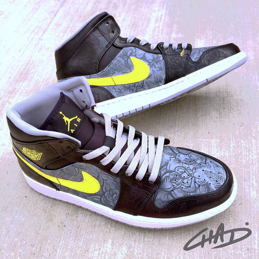 Shadow Rose - Custom Hand Painted NIKE JORDAN 1's