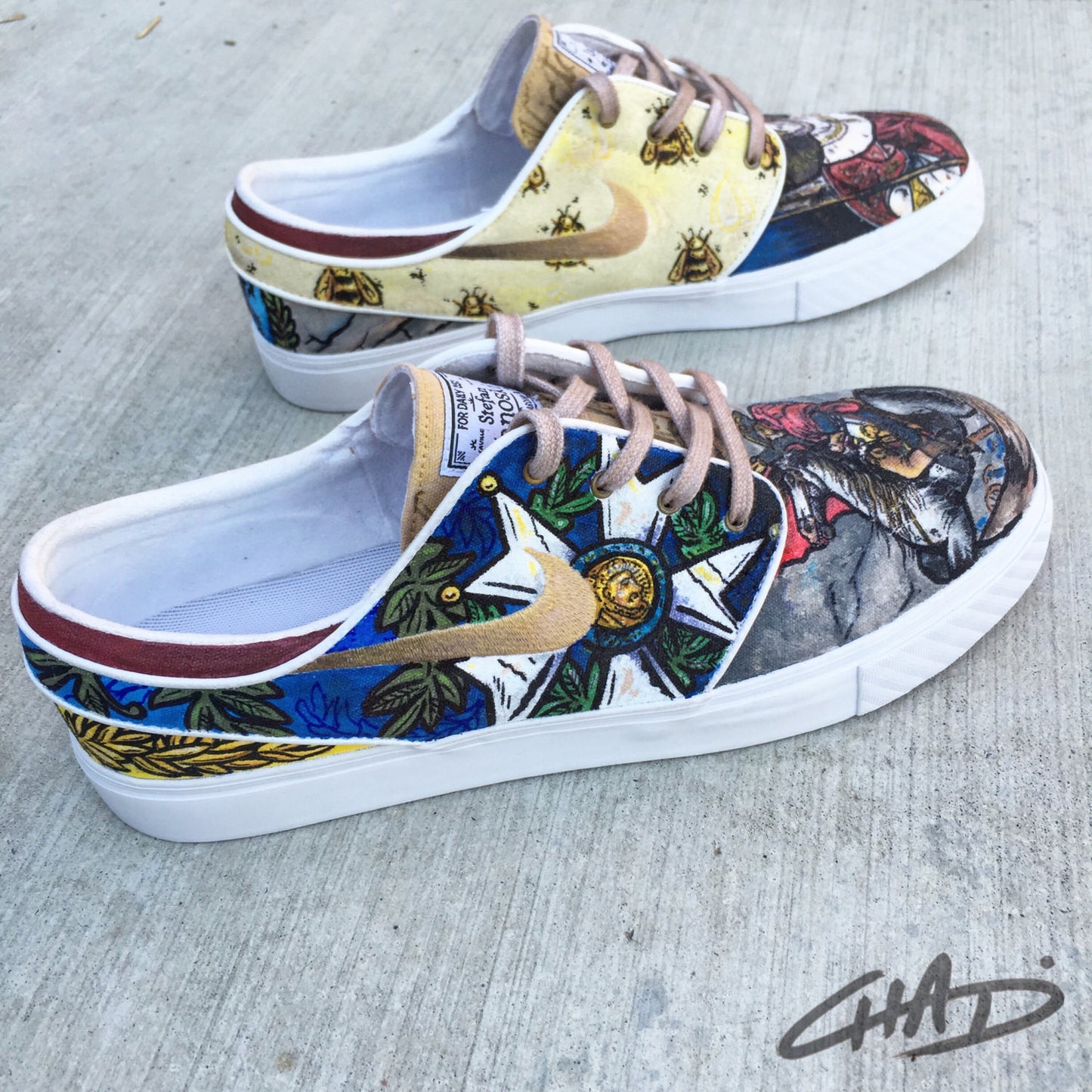 Napoleon - Custom hand painted Nike SB Janoski Shoes
