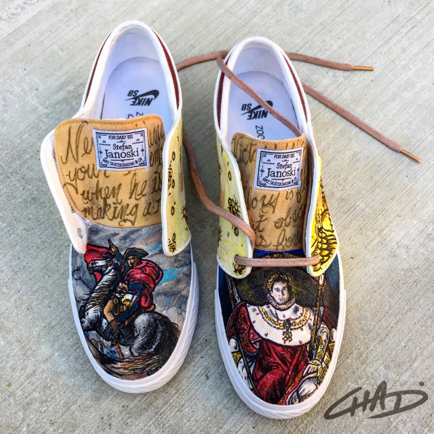 Napoleon - Custom hand painted Nike SB Janoski Shoes