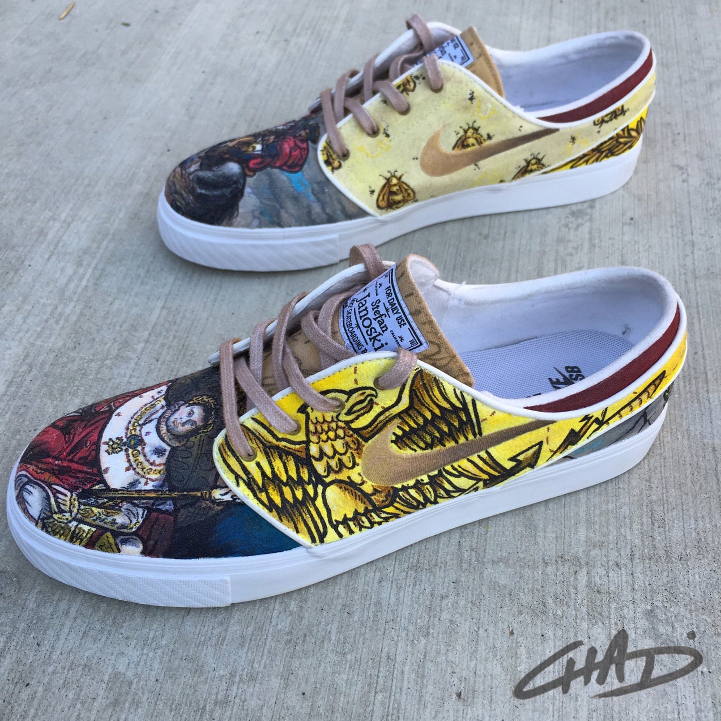 Napoleon - Custom hand painted Nike SB Janoski Shoes