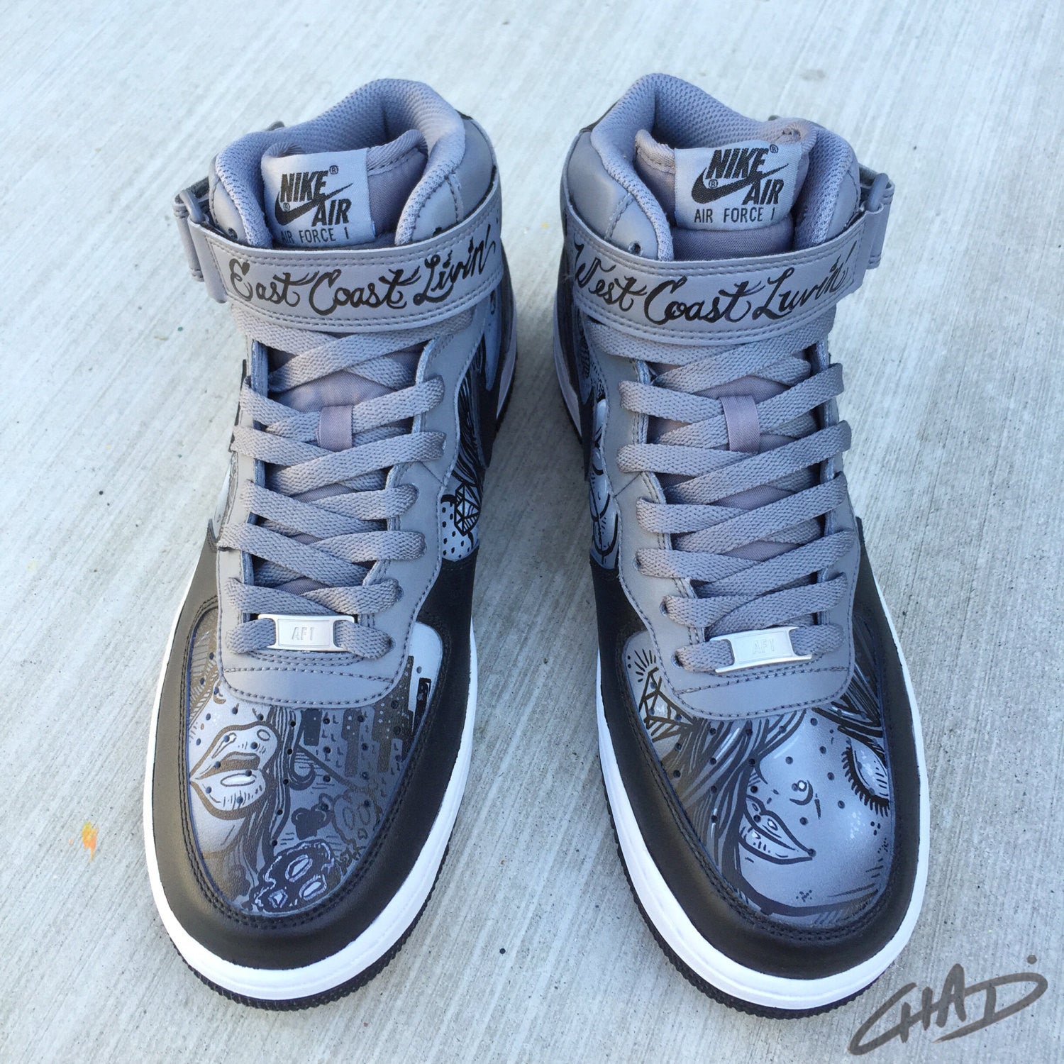Dimes Custom hand painted Nike Air Force shoes – chadcantcolor