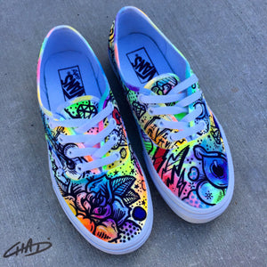 Battery Acid Hand Painted Vans Authentics Shoes