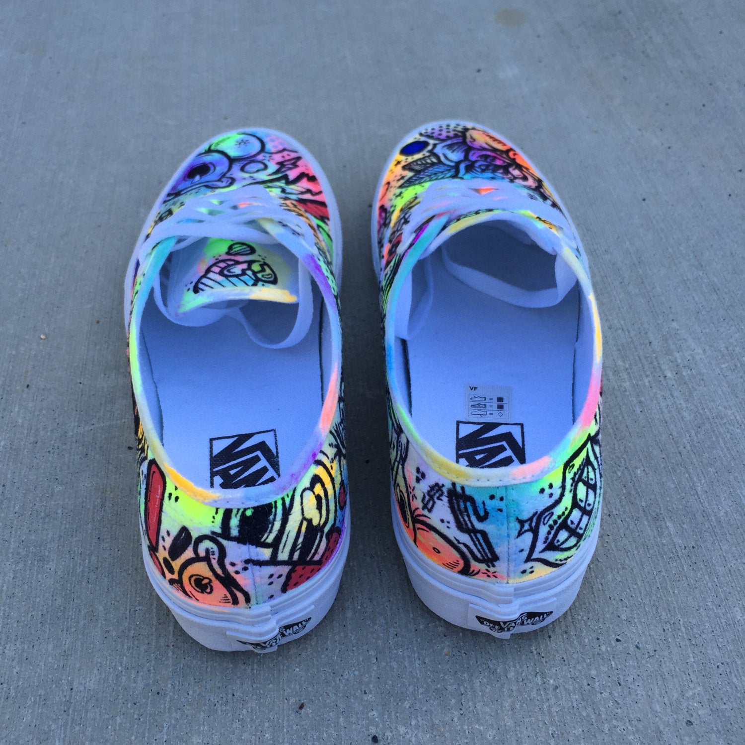 Battery Acid Hand Painted Vans Authentics Shoes
