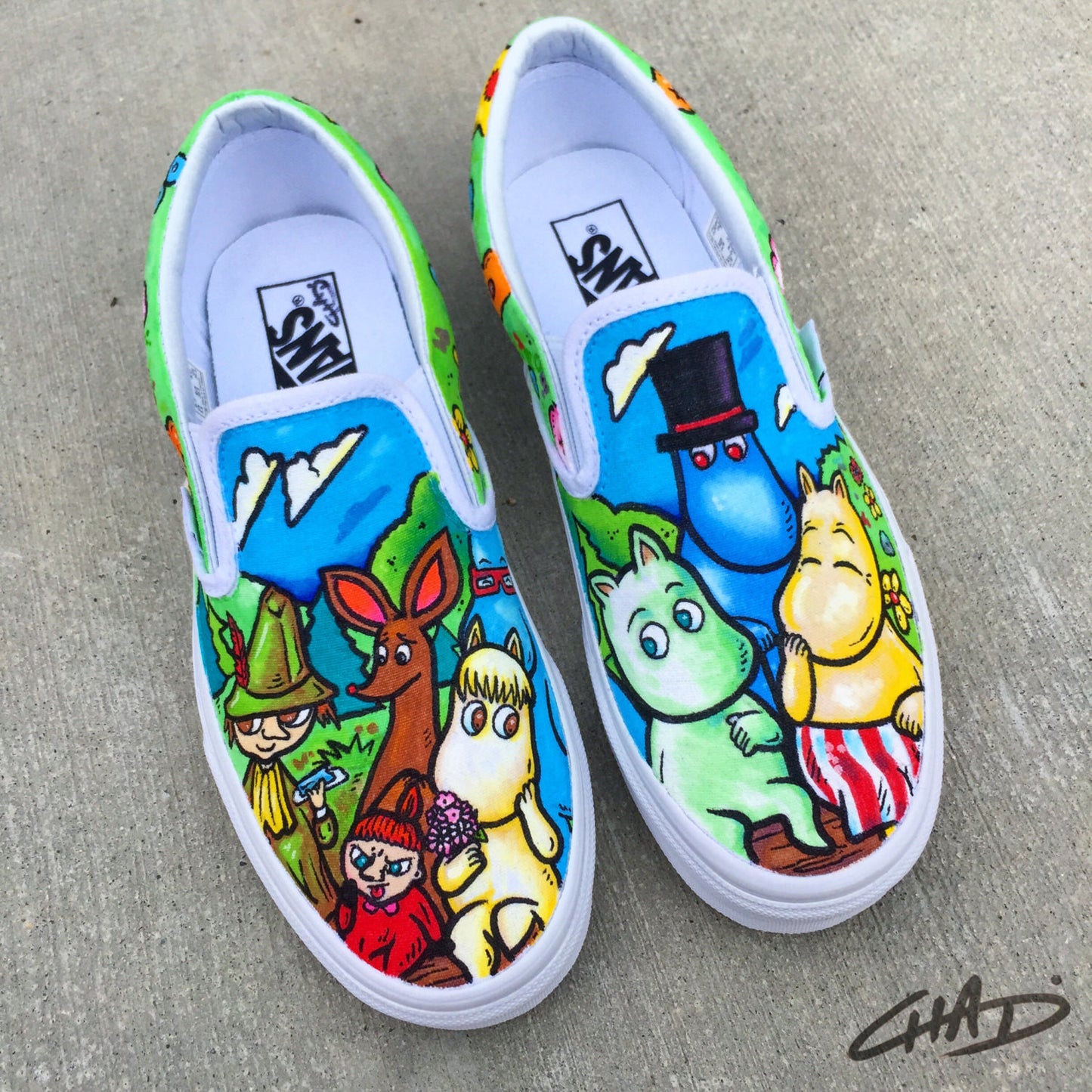 Moomin custom Hand Painted Vans shoes