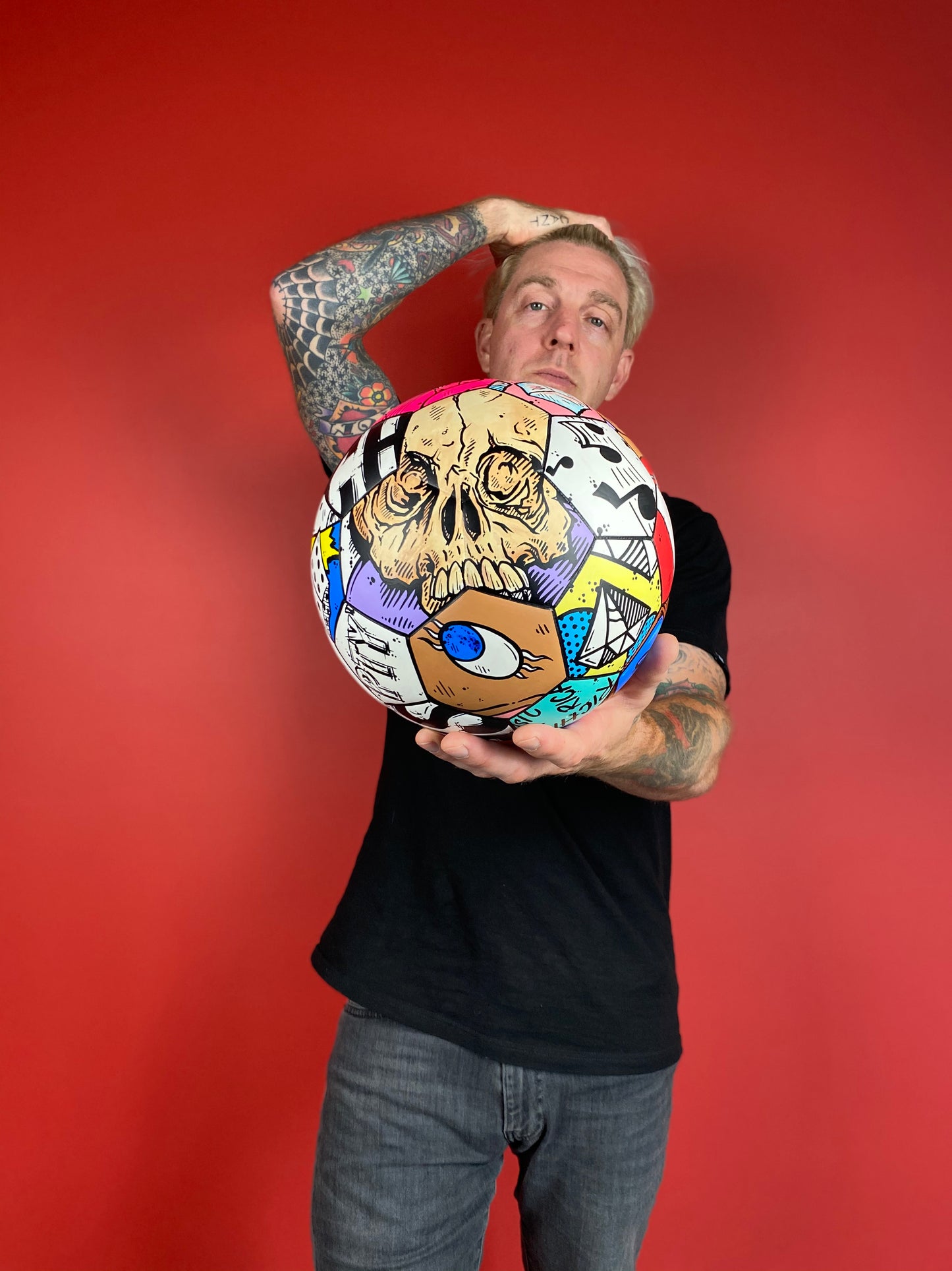 Sech 1 of 1 - Hand painted Soccerball - Football - Futball