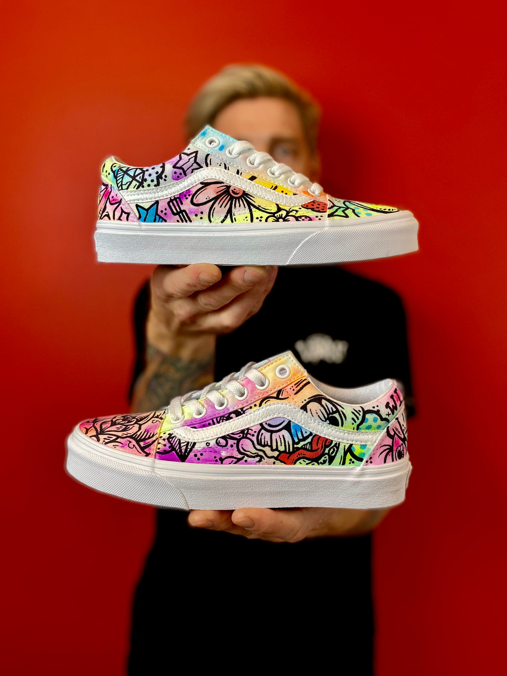 The Rose Collection - Custom hand painted Vans OLD SKOOL shoes