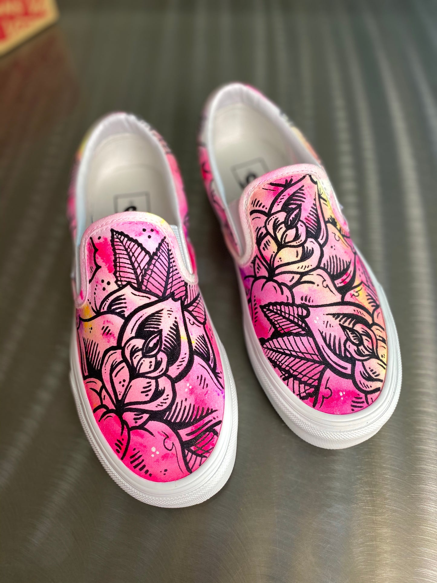 Blush Rose Vans Slip On shoes