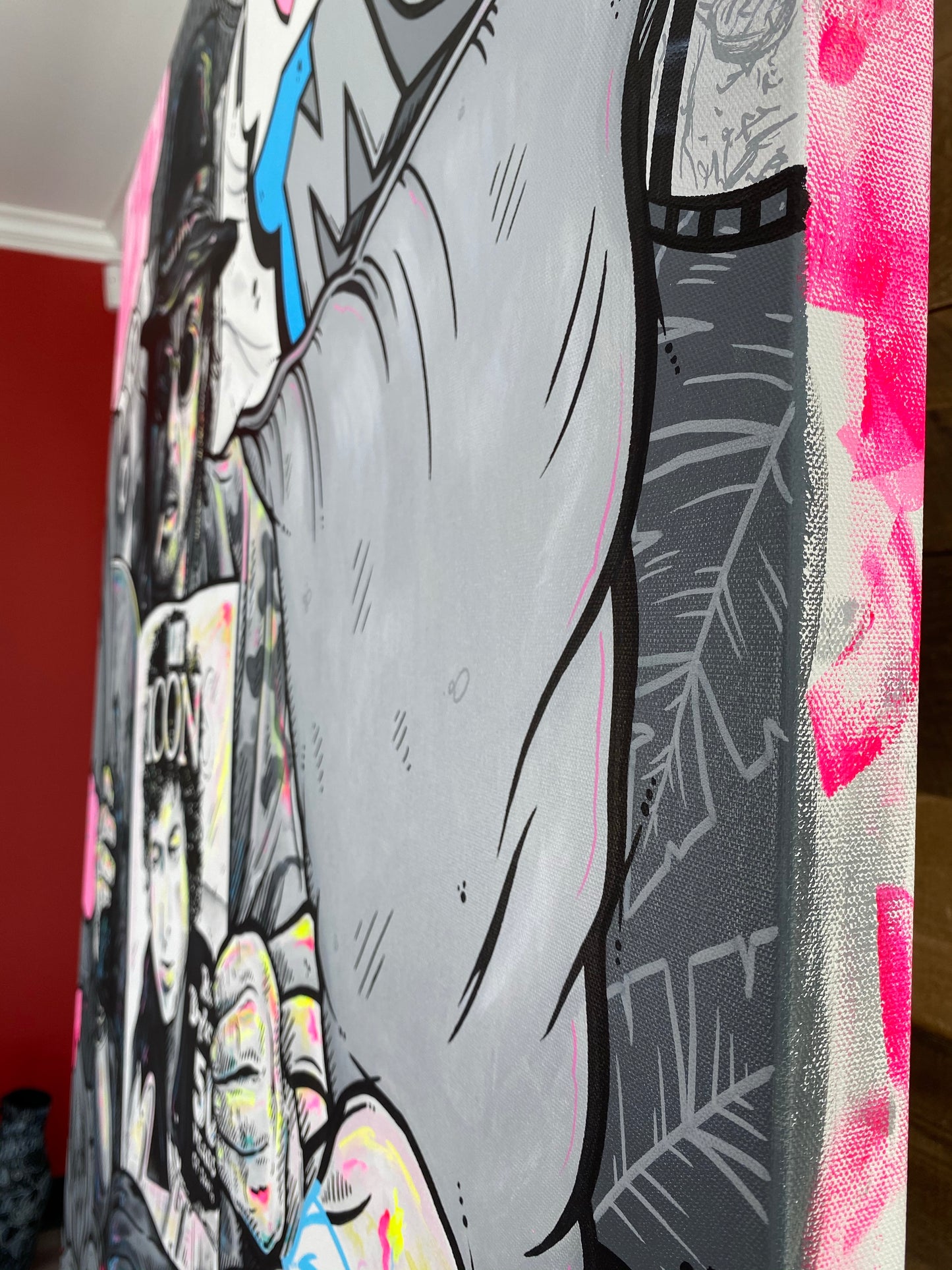 Pops Movie  48" x 60" Canvas Painting