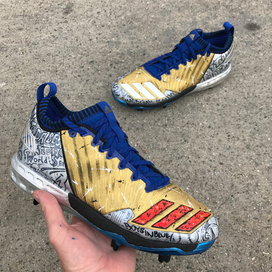 Justin Turner "Dodgers 10K Gold" Custom Cleats - Adidas Baseball shoes
