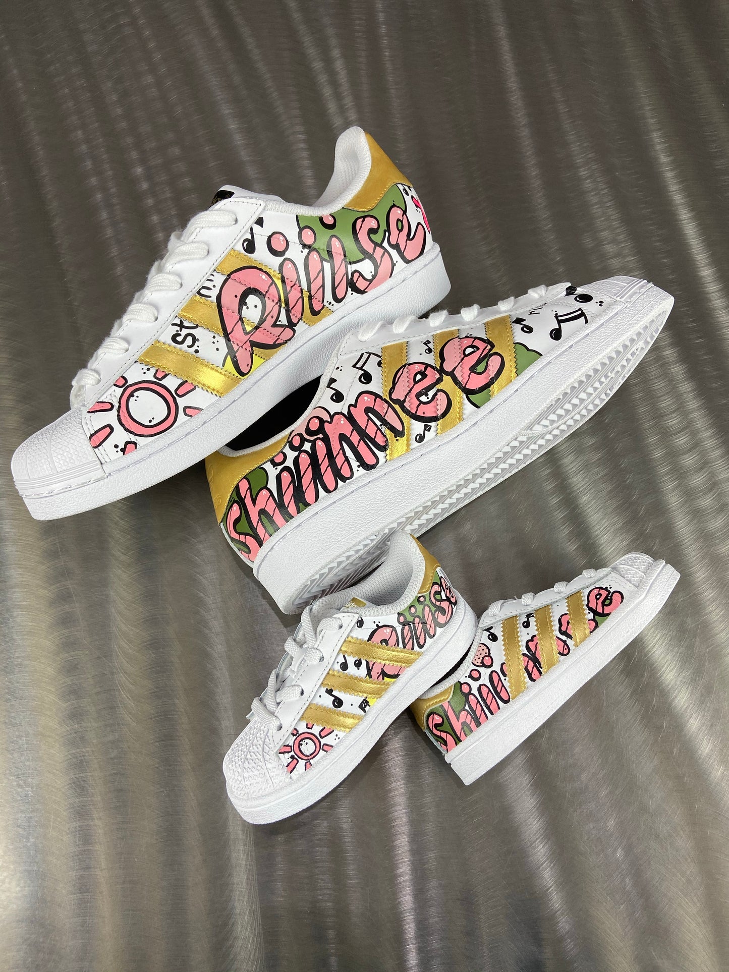 Rise and Shine Adidas Superstar shoes