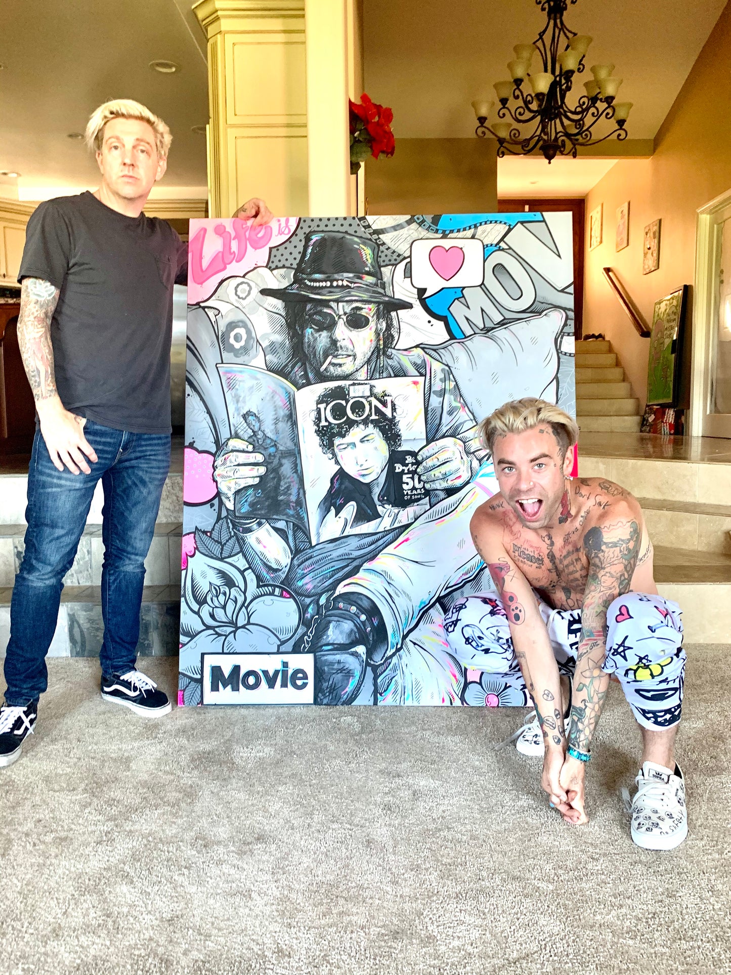 Pops Movie  48" x 60" Canvas Painting