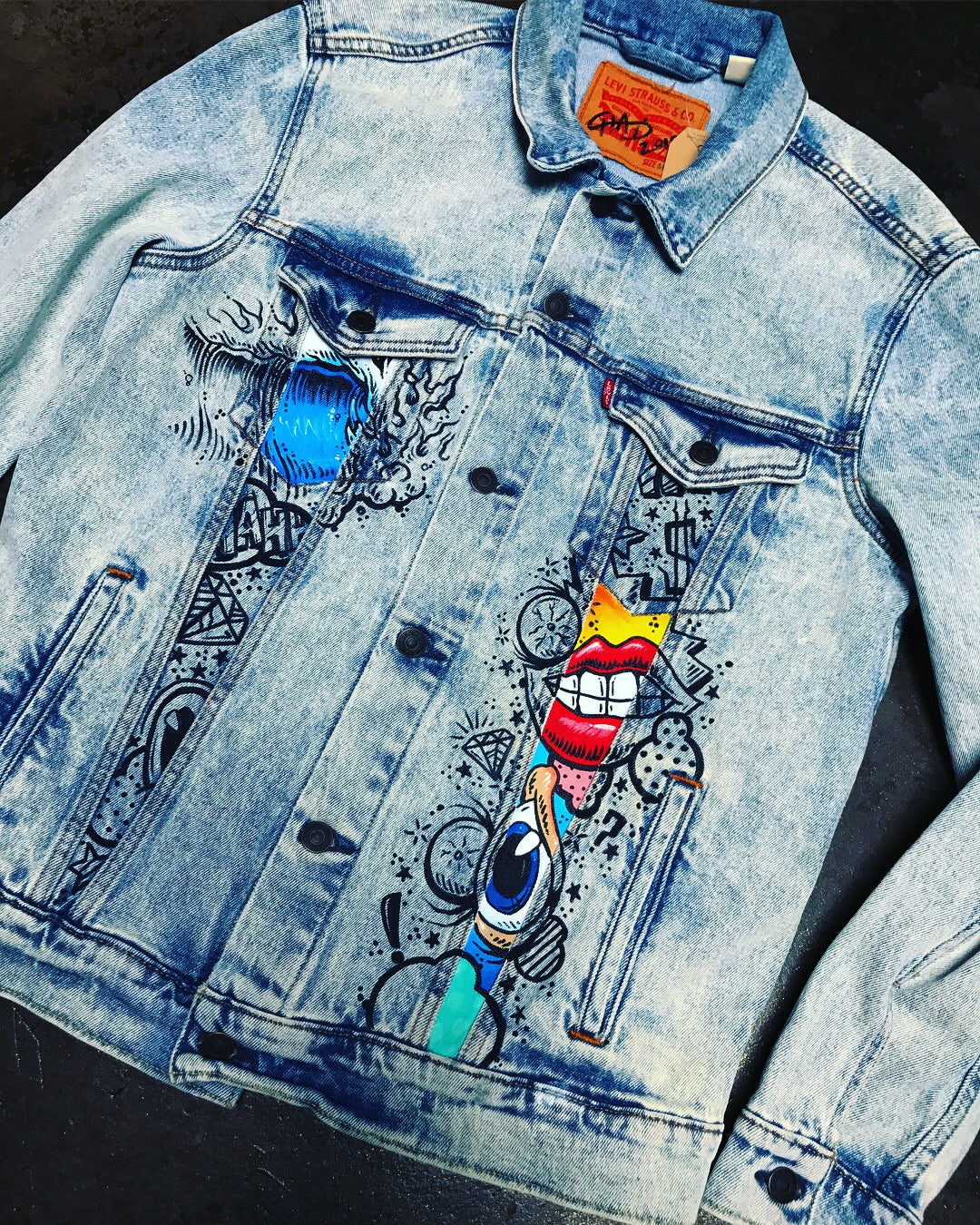 Levi's Custom Hand Painted Denim Jacket