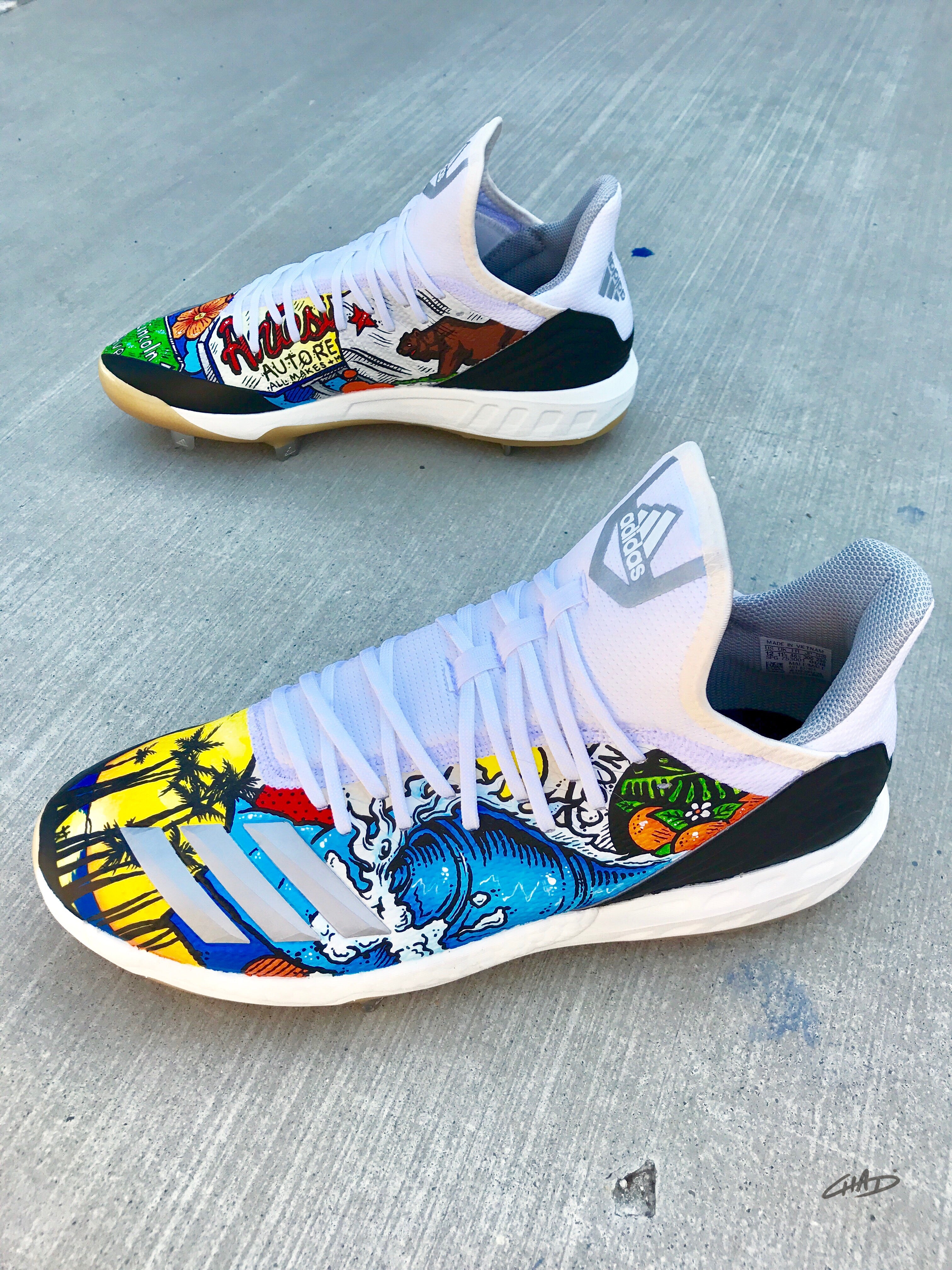 Custom adidas baseball cleats Clearance