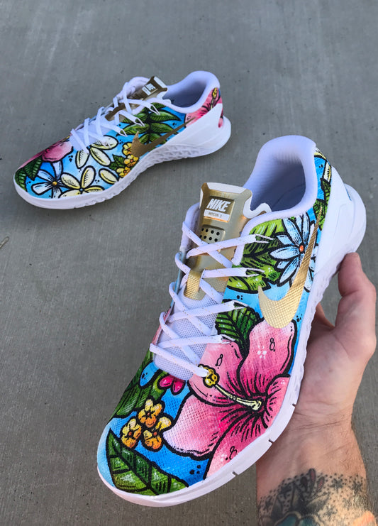 Tropical Vibes Nike Metcon shoes