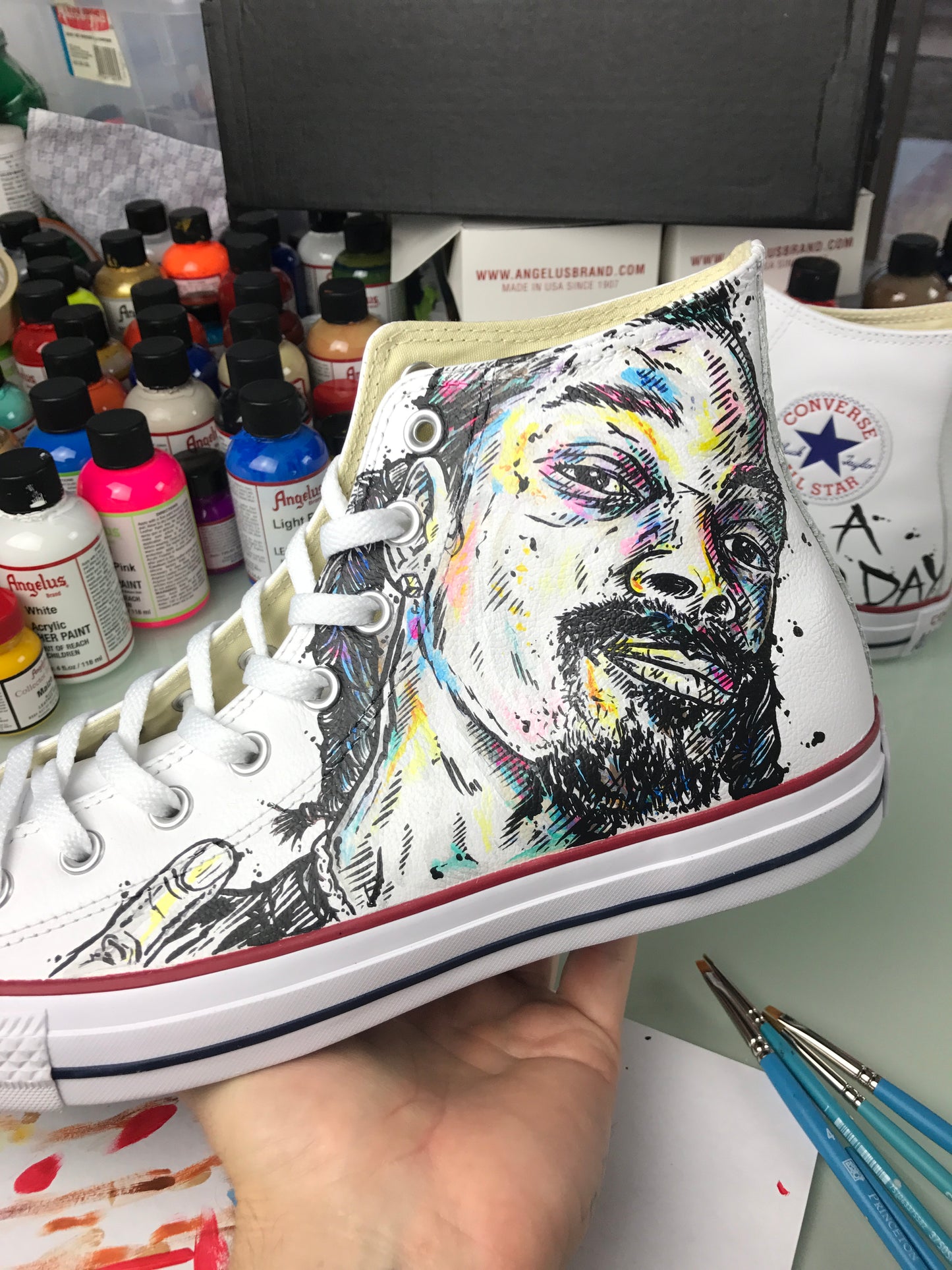 Good Day - Converse Leather Hi Tops shoes
