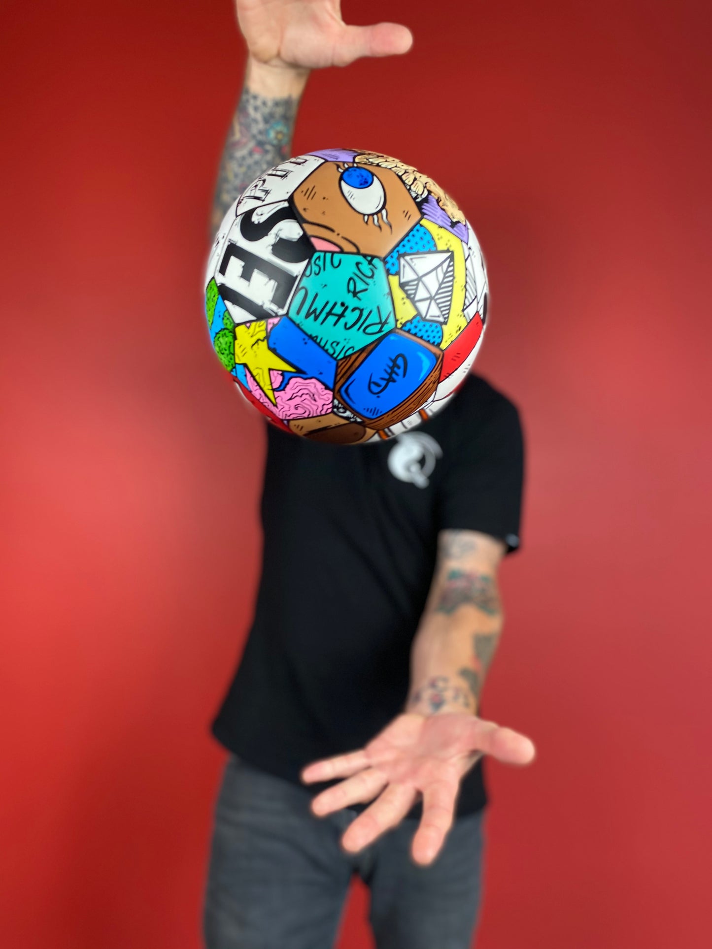 Sech 1 of 1 - Hand painted Soccerball - Football - Futball
