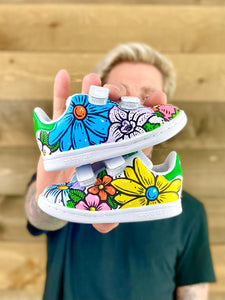 Wildflowers - Adidas Stan Smith Kids shoes – chadcantcolor