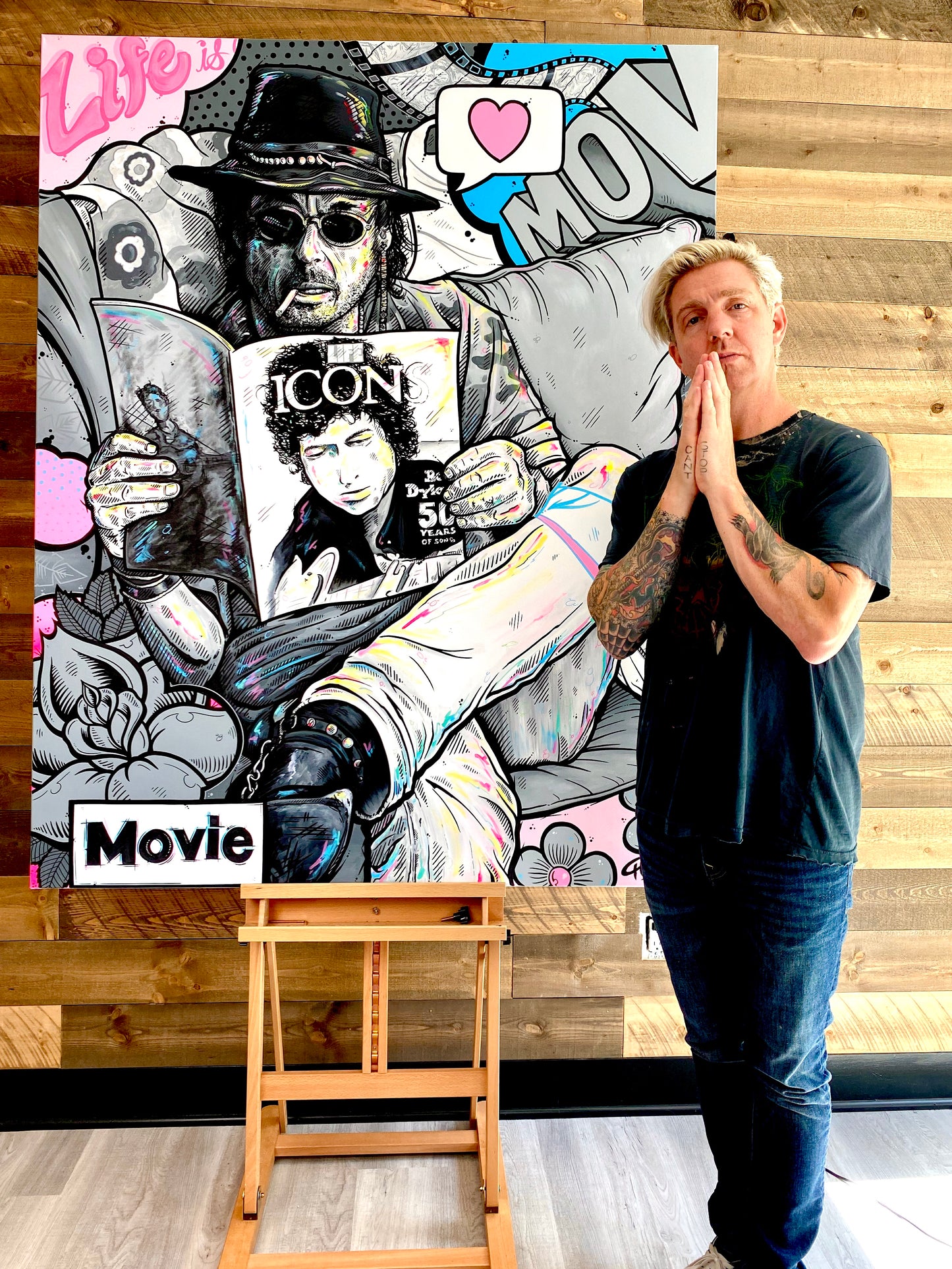 Pops Movie  48" x 60" Canvas Painting