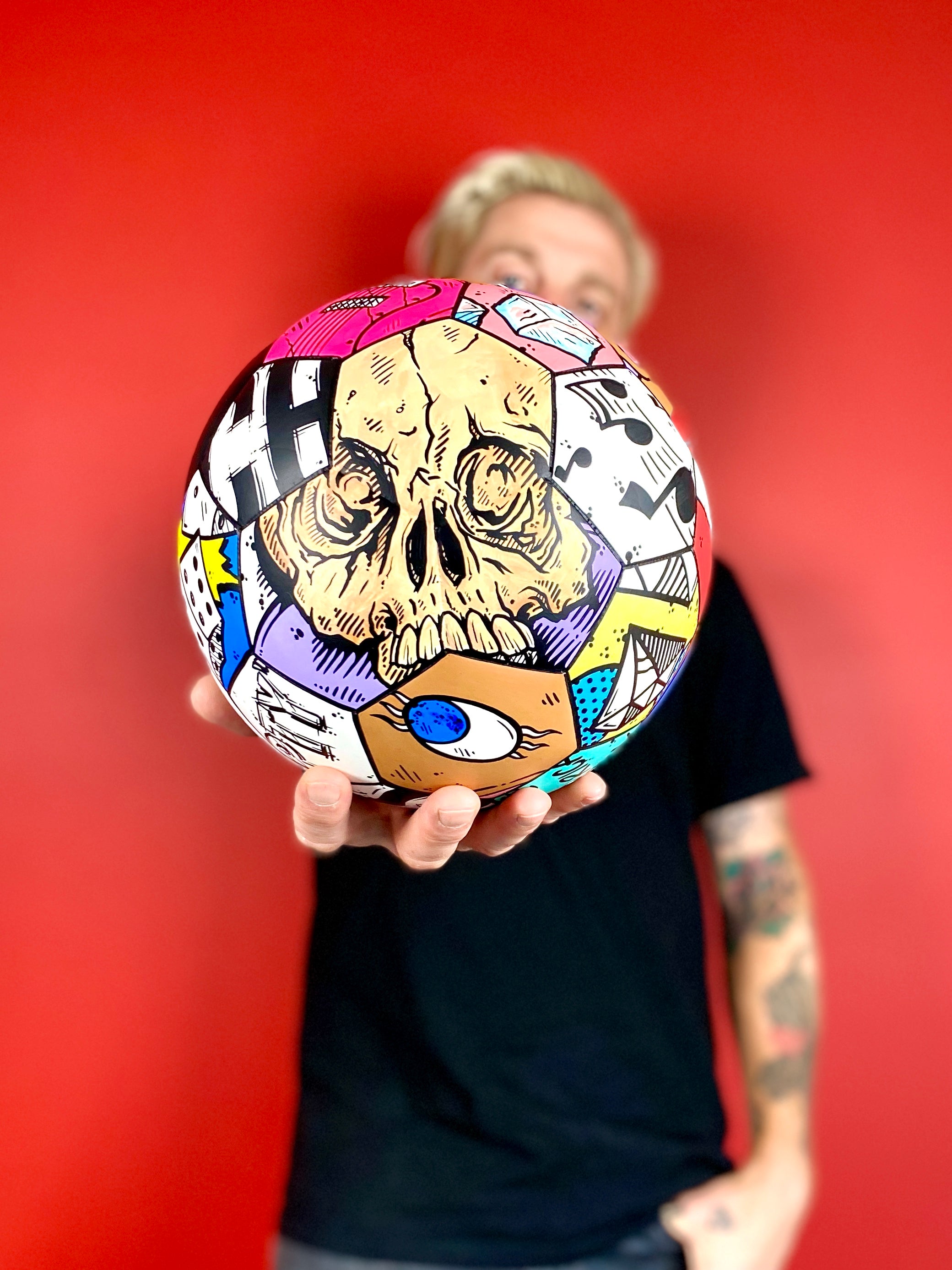 Sech 1 of 1 - Hand painted Soccerball - Football - Futball